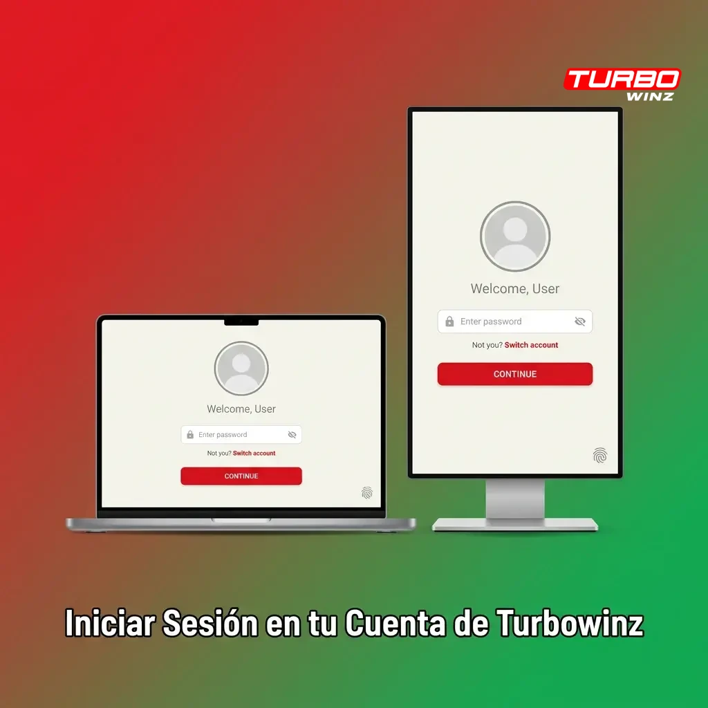 Pantalla de inicio de sesión de Turbowinz con campos para correo electrónico y contraseña